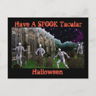 Spooktacular Halloween mit Zombies Postkarte