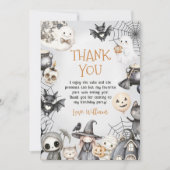 Spooktacular Halloween Niedlich Ghost Geburtstagsp Dankeskarte (Vorderseite)
