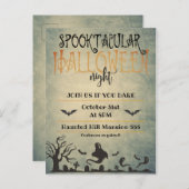 Spooktacular Halloween Night Ankündigungspostkarte (Vorne/Hinten)
