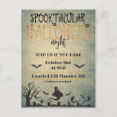 Spooktacular Halloween Night Ankündigungspostkarte (Vorderseite)