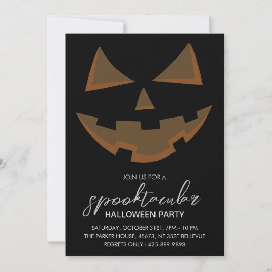 Spooktacular Halloween-Party Black Einladung (Vorderseite)