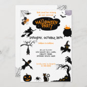 Spooktacular Halloween-Party Black Orange Einladung (Vorne/Hinten)