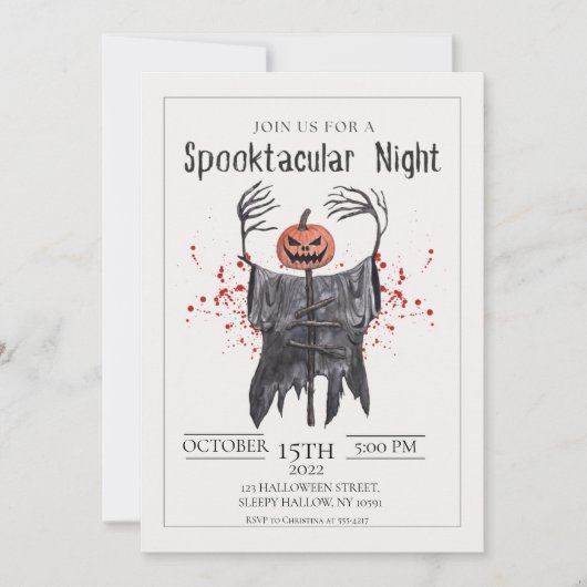 Spooktacular Halloween-Party Einladung (Vorderseite)