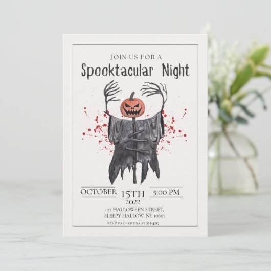 Spooktacular Halloween-Party Einladung (Stehend Vorderseite)