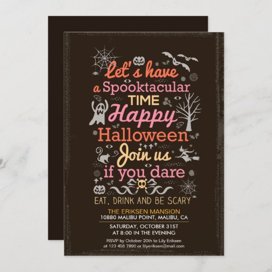 Spooktacular Halloween-Party Einladung (Vorne/Hinten)