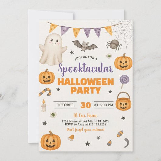 Spooktacular Halloween-Party Einladung (Vorderseite)