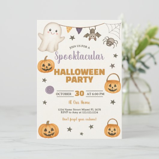 Spooktacular Halloween-Party Einladung (Stehend Vorderseite)