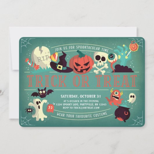 Spooktacular Halloween-Party Einladung (Vorderseite)