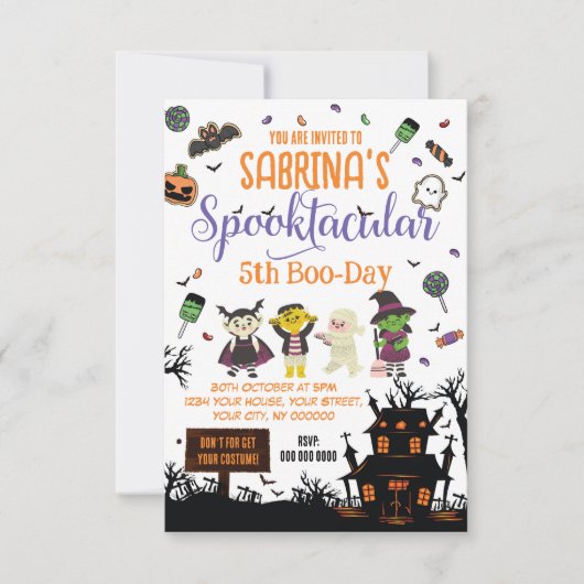 Spooktacular Halloween-Party Einladung (Vorderseite)
