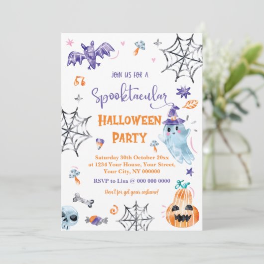 Spooktacular Halloween-Party Einladung (Stehend Vorderseite)