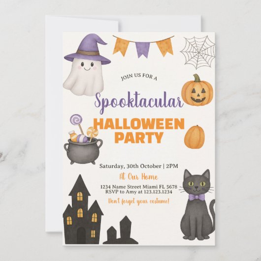 Spooktacular Halloween-Party Einladung (Vorderseite)