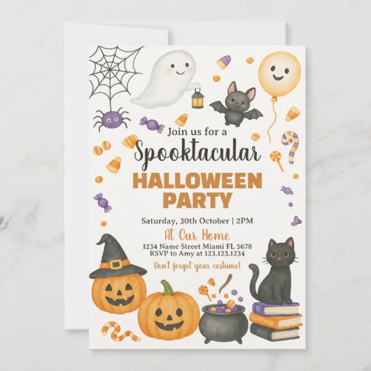 Spooktacular Halloween-Party Einladung (Vorderseite)