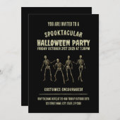 Spooktacular Halloween Party. Funny Skeletons Einladung (Vorne/Hinten)