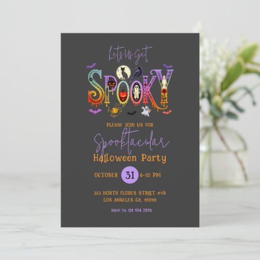 Spooktacular Halloween Party Invitation Einladung (Stehend Vorderseite)