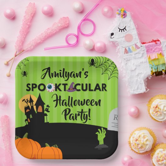 Spooktacular Halloween-Party Paper Plate 9" Pappteller (Party)