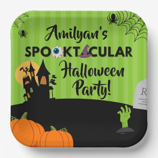 Spooktacular Halloween-Party Paper Plate 9" Pappteller (Vorderseite)