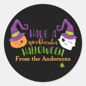 Spooktacular Halloween-Party Personalisiert Gefall Runder Aufkleber (Vorderseite)