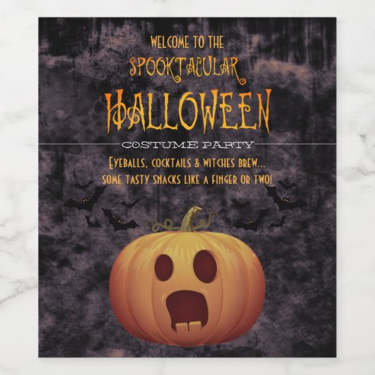 Spooktacular Halloween-Party Pumpkin Weinetikett (Einzelnes Label)