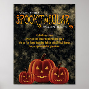 Spooktacular Halloween-Party Pumpkins Poster