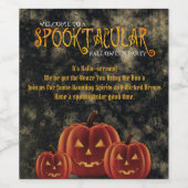 Spooktacular Halloween-Party Pumpkins Weinetikett (Einzelnes Label)