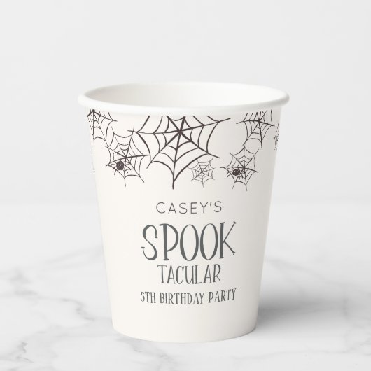 Spooktacular Halloween Party Spider Webs Pappbecher (Vorderseite)