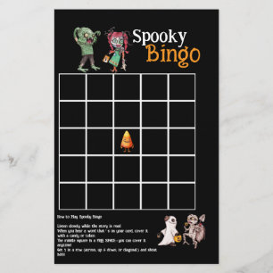 Spooktacular Halloween-Party Spooky Bingo Karte