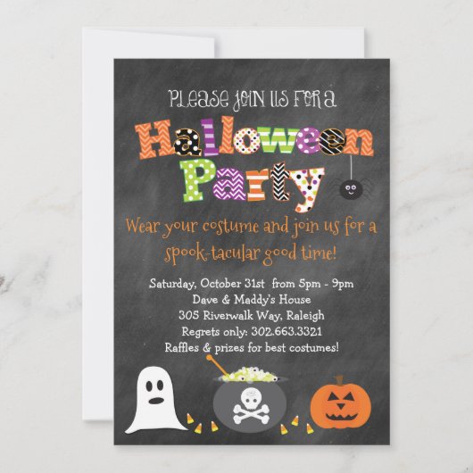 Spooktacular Halloween-Party-Tafel-Einladung Einladung (Vorderseite)