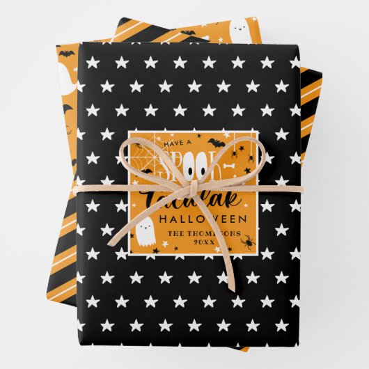 Spooktacular Halloween Patterns Geschenkpapier Set (Beispiel)