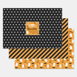 Spooktacular Halloween Patterns Geschenkpapier Set