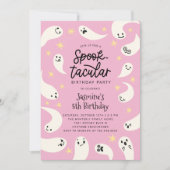 Spooktacular Halloween Pink Ghost Geburtstag Einladung (Vorderseite)