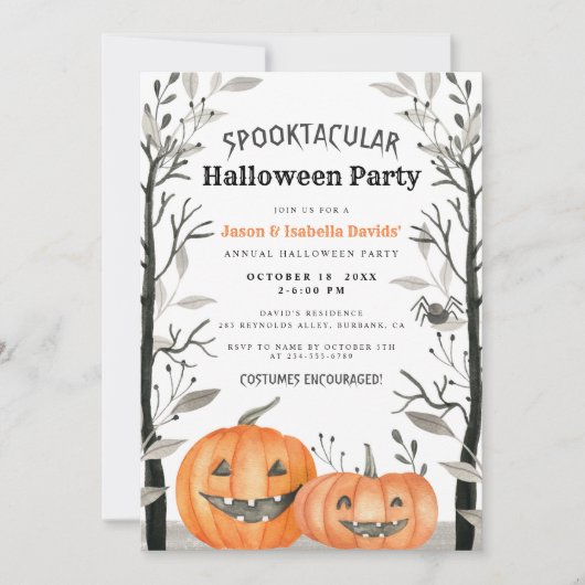 Spooktacular Halloween Pumpkin Costumes Party  Einladung (Vorderseite)