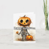 Spooktacular Halloween Pumpkin Scarecrow Art Karte (Vorderseite)