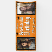 Spooktacular Halloween Spirit Foto Geburtstag Banner (Vertikal)