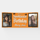 Spooktacular Halloween Spirit Foto Geburtstag Banner (Horizontal)