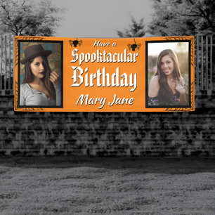 Spooktacular Halloween Spirit Foto Geburtstag Banner