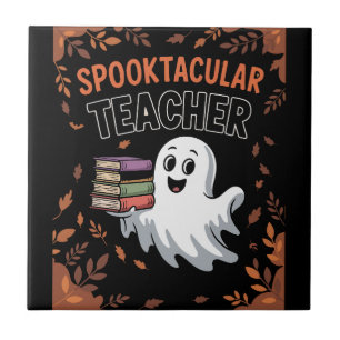 Spooktacular Halloween T-Shirt für Lehrer Fliese