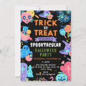 Spooktacular Halloween Trick oder Treat Pumpkin Einladung (Vorderseite)