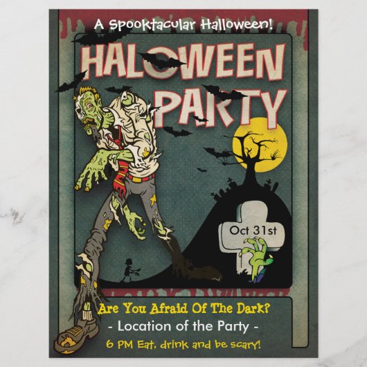 Spooktacular Halloween Zombie-Party Flyer (Vorne)