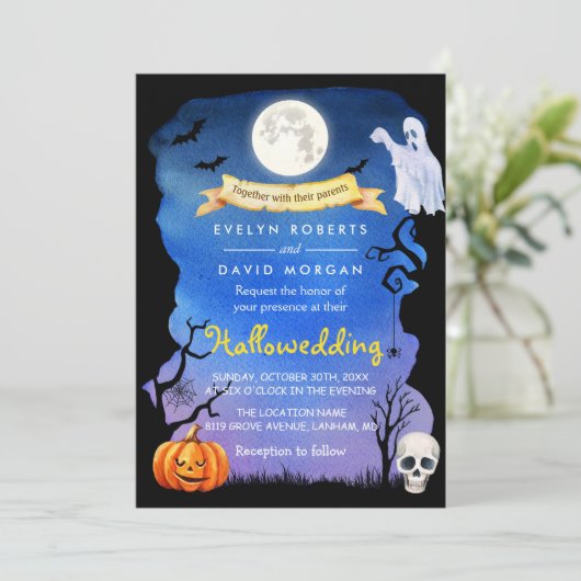 Spooktacular Hallowing Halloween-Party Einladung (Stehend Vorderseite)
