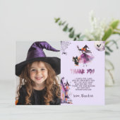 Spooktacular Hexenkarte Halloween-Party Danke Kart Einladung (Stehend Vorderseite)