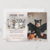 Spooktacular Kids Halloween Foto Dankeskarte (Vorderseite)