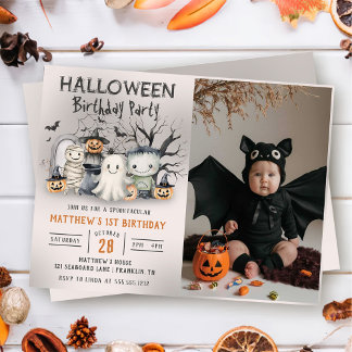 Spooktacular Kids Halloween Foto Einladung