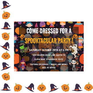 Spooktacular-Kids halloween Party Einladung