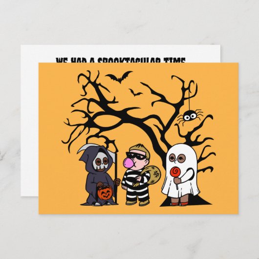 SPOOKTACULAR Kindergeburtstag Party Danke Karte (Vorne/Hinten)