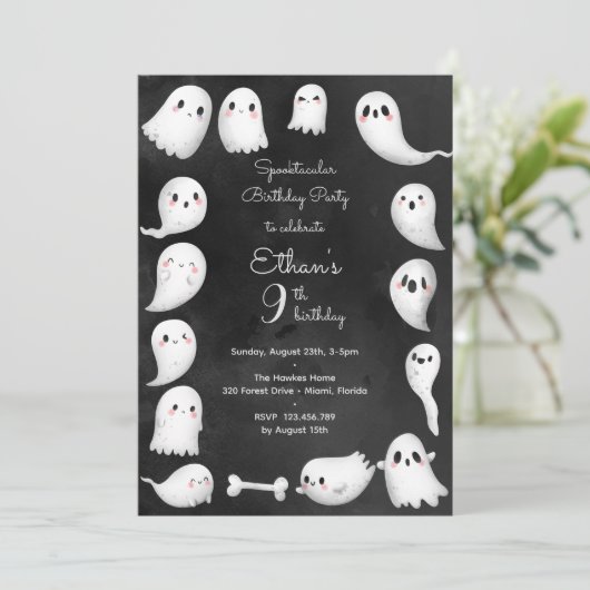 Spooktacular-Kindergeburtstag-Party Einladung (Stehend Vorderseite)