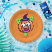 Spooktacular Kürbis-Halloween-Teller - Orange Pappteller (Party)