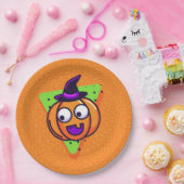 Spooktacular Kürbis-Halloween-Teller - Orange Pappteller (Party)