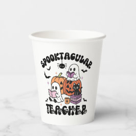 Spooktacular Lehrer Halloween Geister & Pumpkins Pappbecher