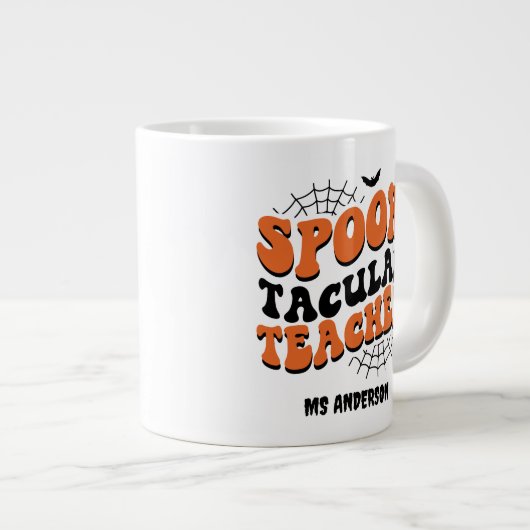 Spooktacular Lehrerin Halloween Fall Einzigartiges Jumbo-Tasse (Vorderseite Rechts)