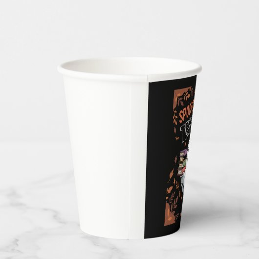 Spooktacular Lehrerin Halloween T - Shirt Pappbecher (Rechts)